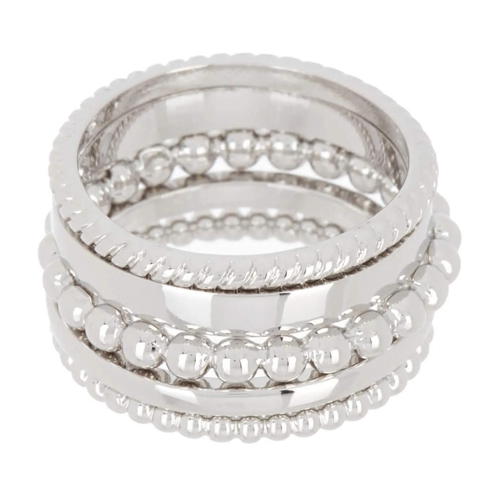 Halogen Mixed Texture Metal Ring Stack - image 1